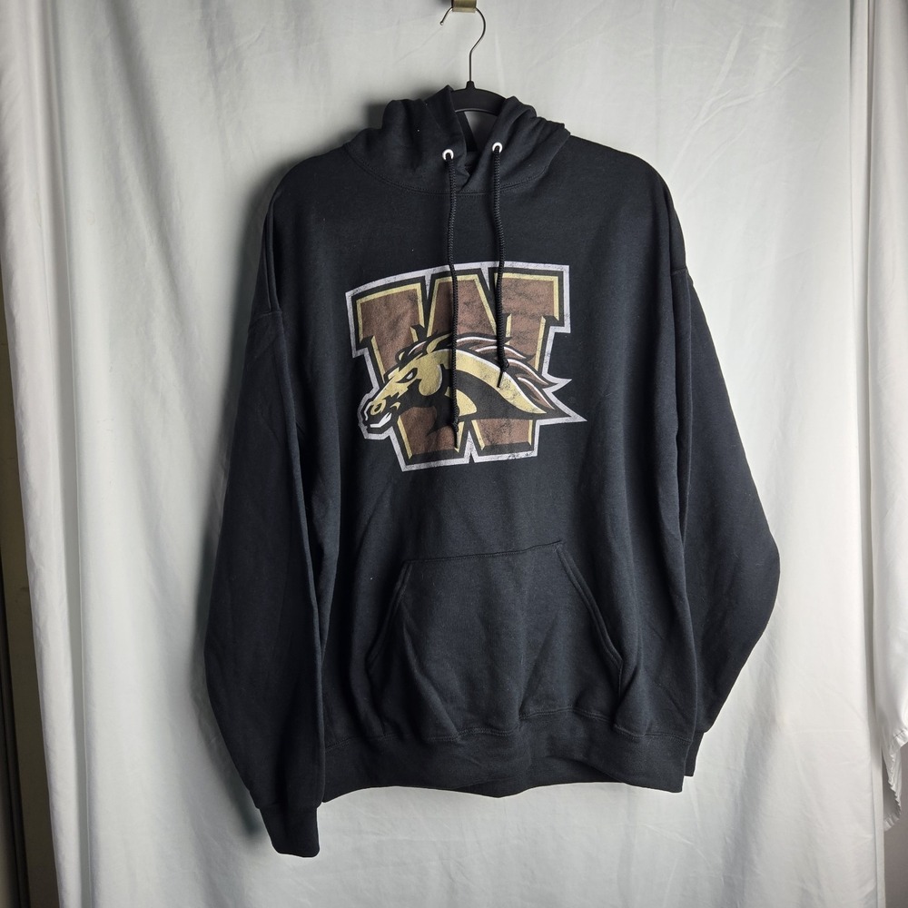 JERZEES Western Michigan Broncos Sweatshirt Hoodie XL Black Nublend Team Fan - Picture 1 of 8